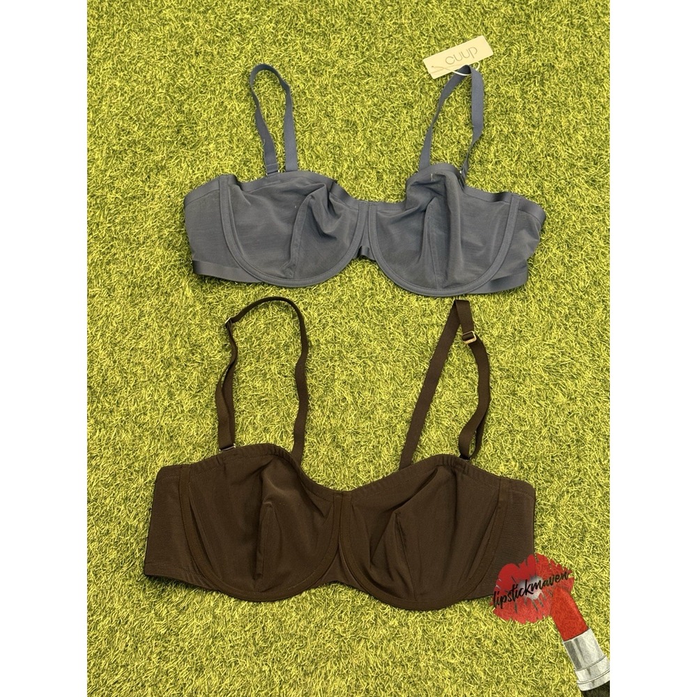 Cuup Bra The Balconette 44C Set Of 2 Blue Black Lingerie